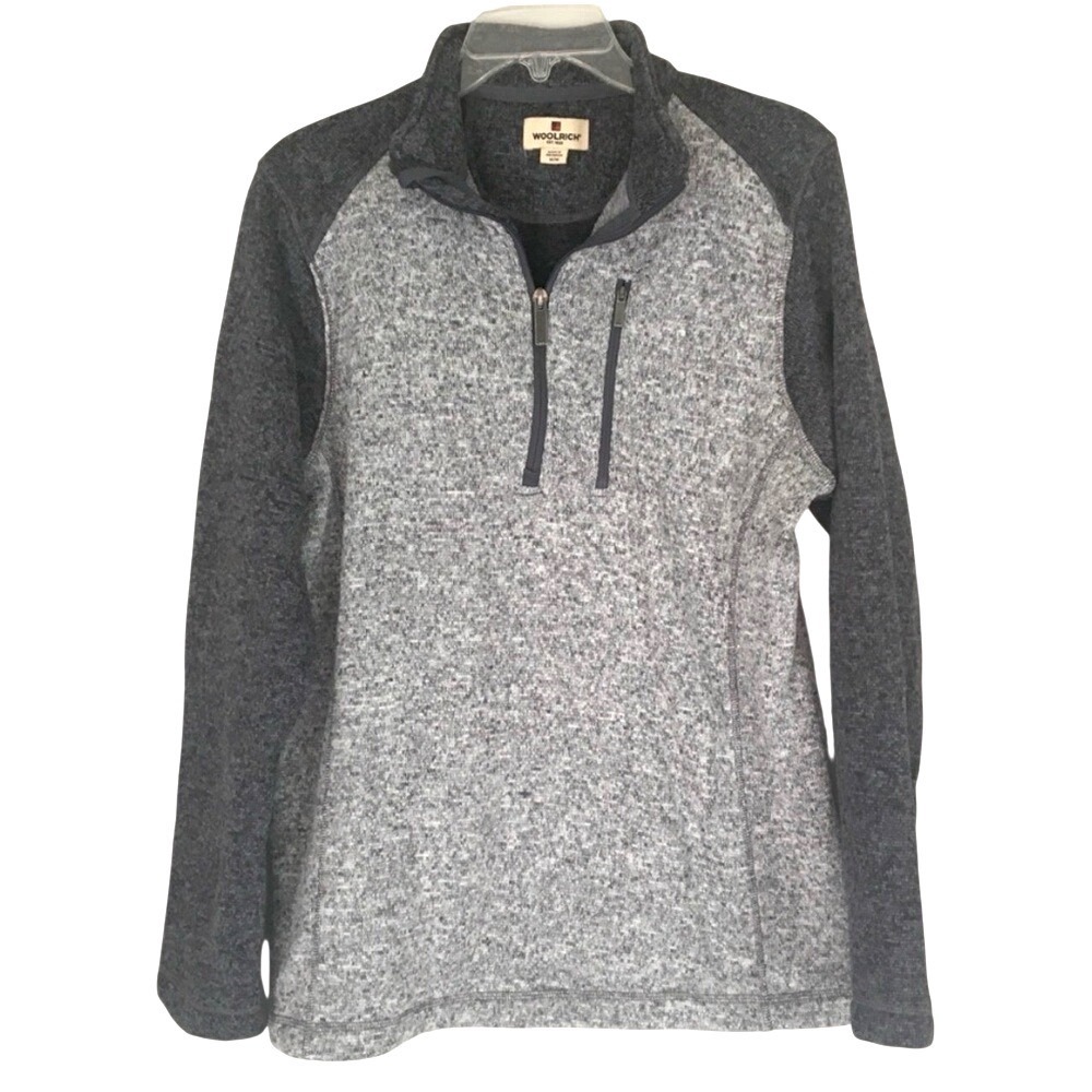 Woolrich Grey Colorblock 1/4 Zip Knit Pullover‎ Men's Size M